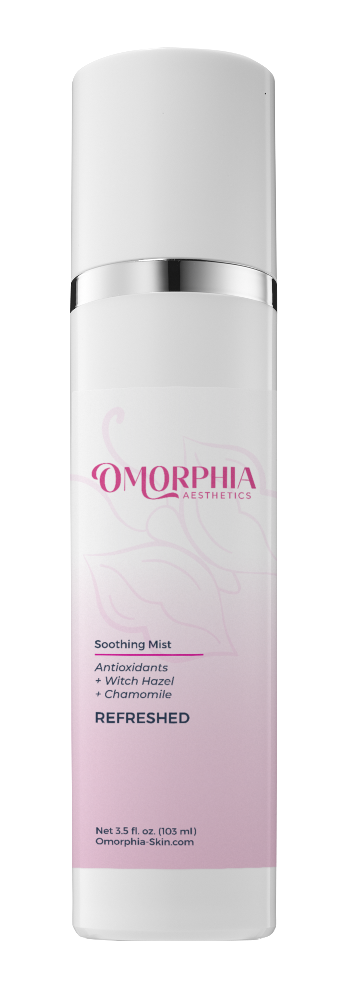 Omorphi skincare Refreshed antioxidant with pink label on white background